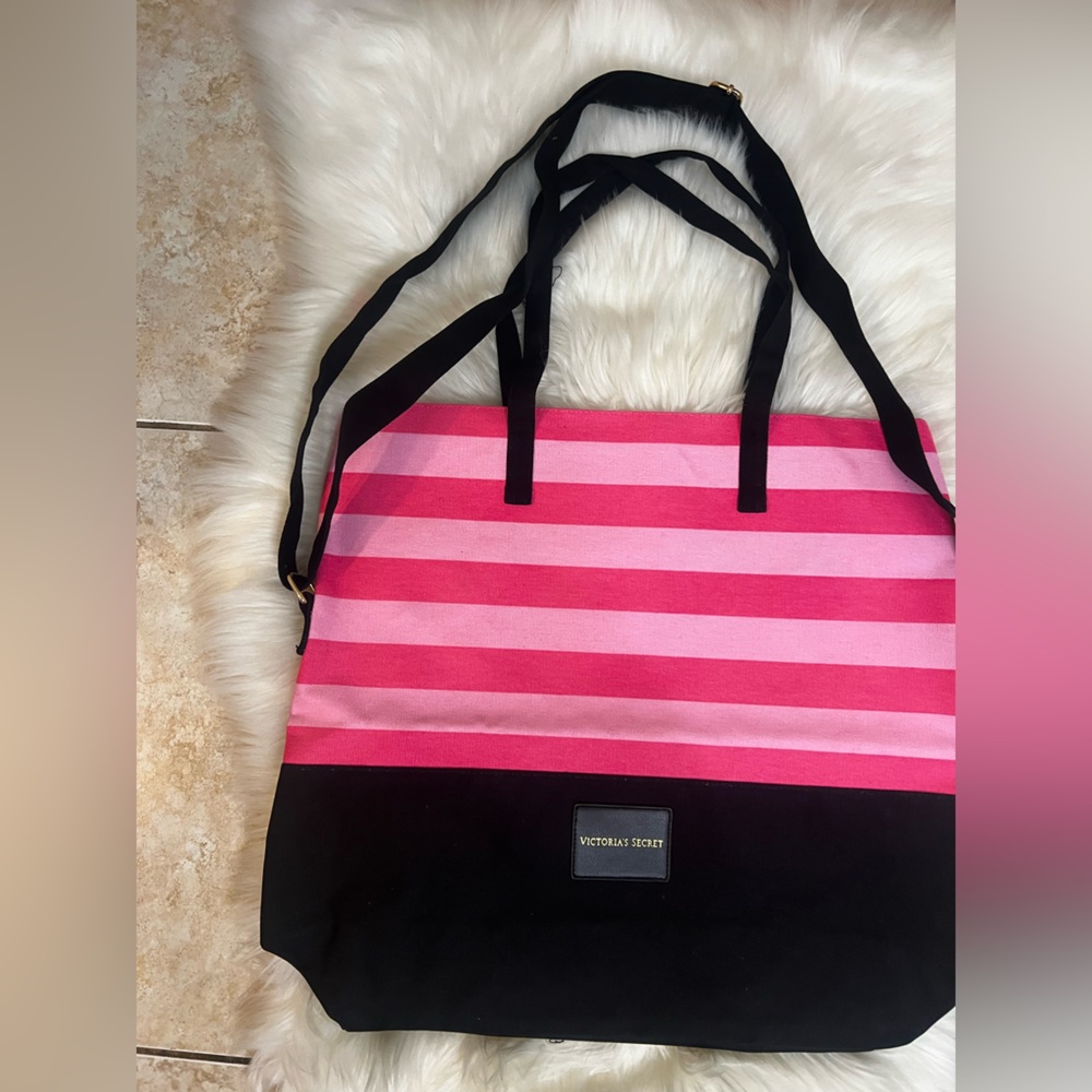 Victoria's Secret Bold Pink and Black Tote